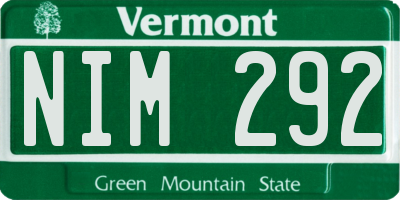 VT license plate NIM292