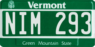 VT license plate NIM293