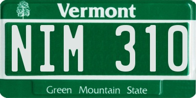 VT license plate NIM310