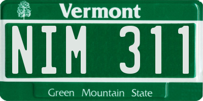 VT license plate NIM311