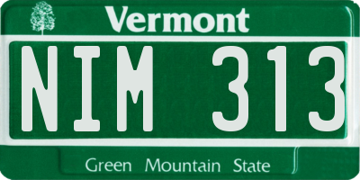 VT license plate NIM313