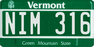VT license plate NIM316