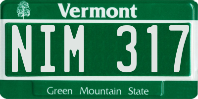VT license plate NIM317