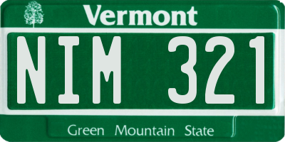 VT license plate NIM321