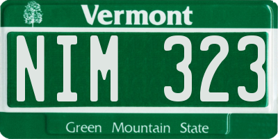 VT license plate NIM323
