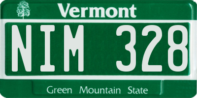 VT license plate NIM328