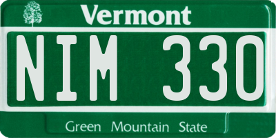 VT license plate NIM330