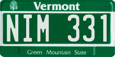 VT license plate NIM331