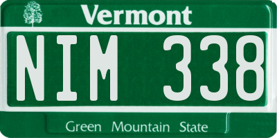 VT license plate NIM338