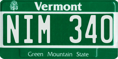 VT license plate NIM340