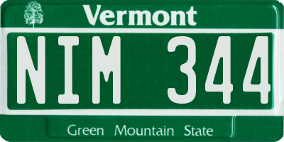 VT license plate NIM344