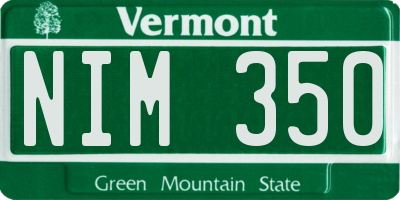 VT license plate NIM350