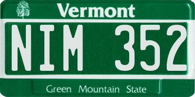 VT license plate NIM352
