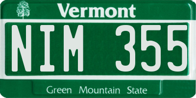 VT license plate NIM355