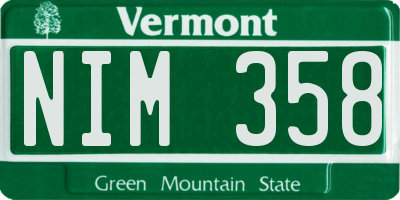 VT license plate NIM358