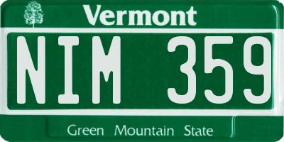 VT license plate NIM359