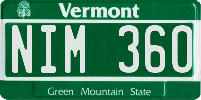 VT license plate NIM360