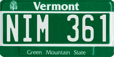 VT license plate NIM361