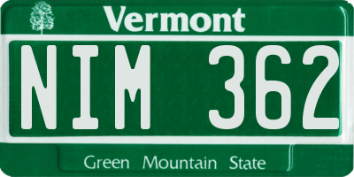 VT license plate NIM362