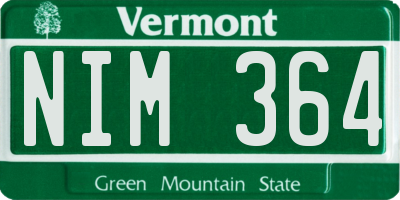 VT license plate NIM364