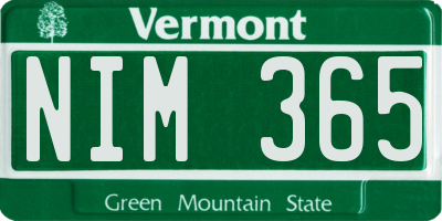 VT license plate NIM365
