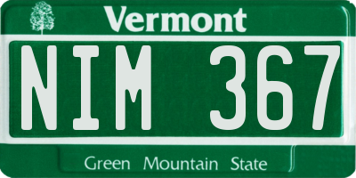VT license plate NIM367