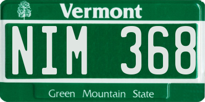 VT license plate NIM368