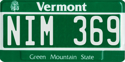 VT license plate NIM369