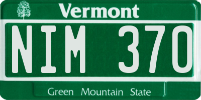 VT license plate NIM370