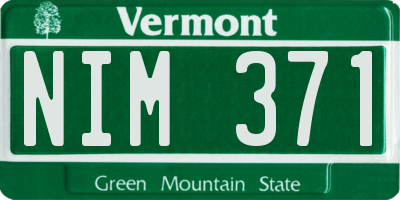 VT license plate NIM371