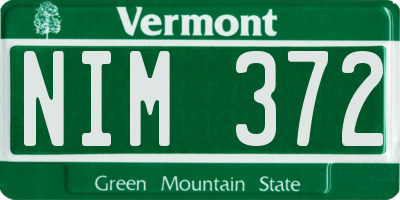 VT license plate NIM372