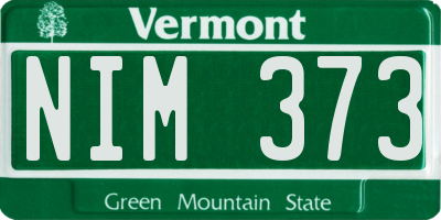 VT license plate NIM373