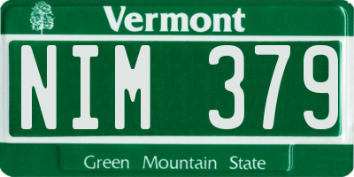 VT license plate NIM379