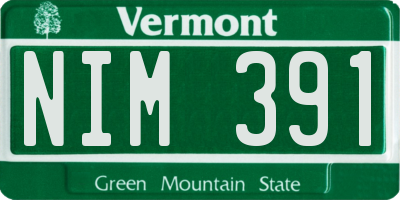 VT license plate NIM391