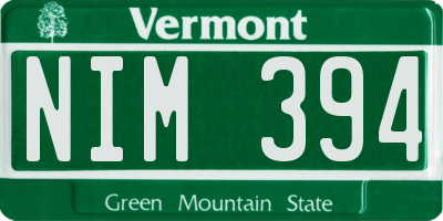 VT license plate NIM394