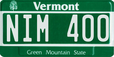VT license plate NIM400