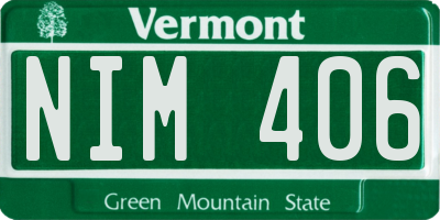VT license plate NIM406