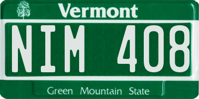 VT license plate NIM408