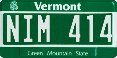 VT license plate NIM414