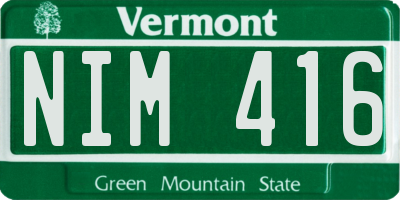 VT license plate NIM416