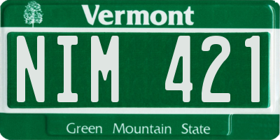 VT license plate NIM421