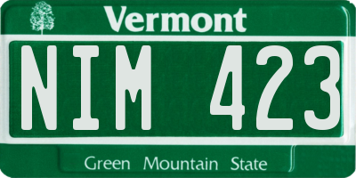 VT license plate NIM423