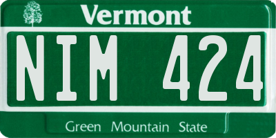 VT license plate NIM424