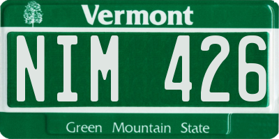 VT license plate NIM426