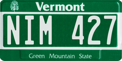 VT license plate NIM427