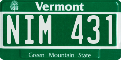 VT license plate NIM431