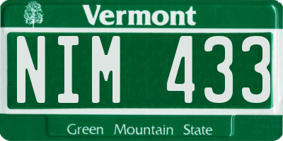 VT license plate NIM433