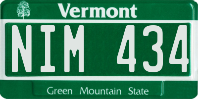 VT license plate NIM434