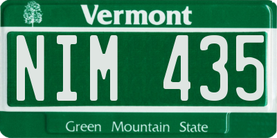 VT license plate NIM435