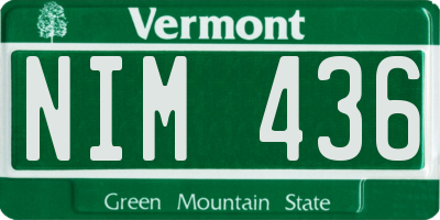 VT license plate NIM436